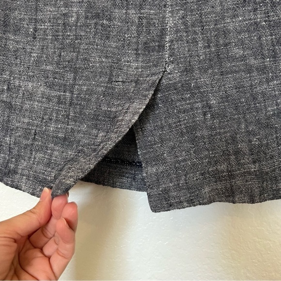 2/$30 Sandro Studio linen blend chambray blue pencil skirt.  SZ 8 - Picture 8 of 14